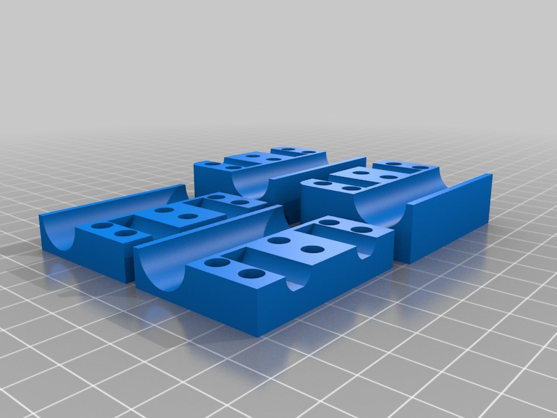 3D Printer X axis Smoothrod holders with 8UU V.2 thickeded and simplified Fixer for M-Project for 2020 Profile