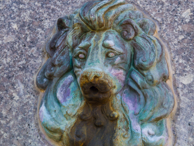 Lion fountain head
