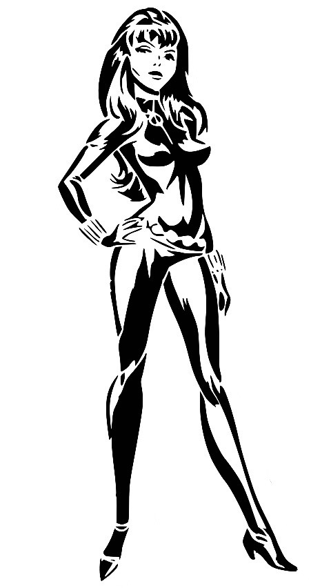 Black Widow stencil 2