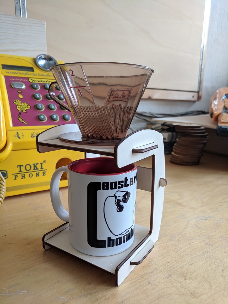 Lasercut pour over stand for coffee 4mm