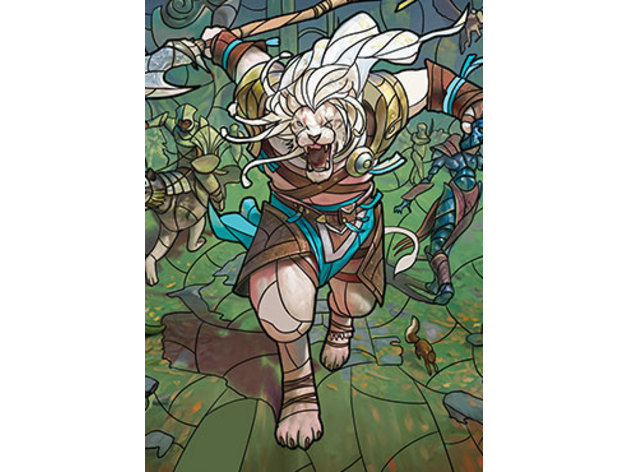 Ajani The Greathearted Stained Glass Litho