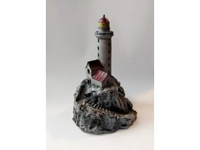Lighthouse on a rock.