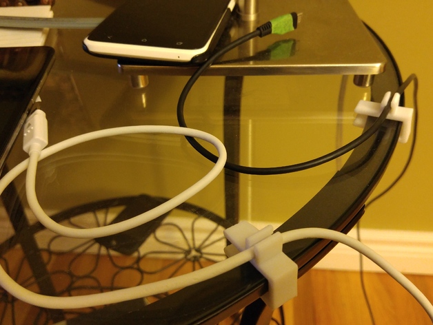 Phone charger wire clip for side table