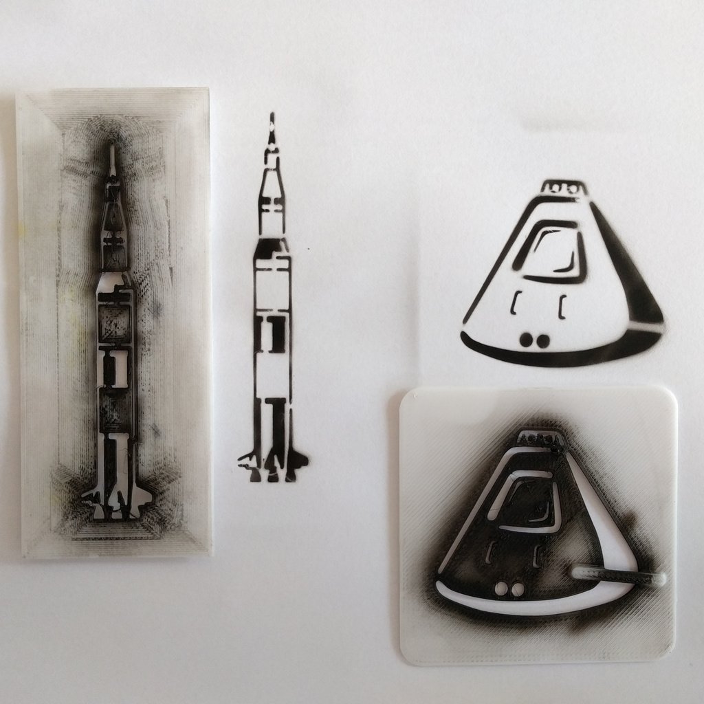 Saturn V rocket stencil (temporary tattoo)