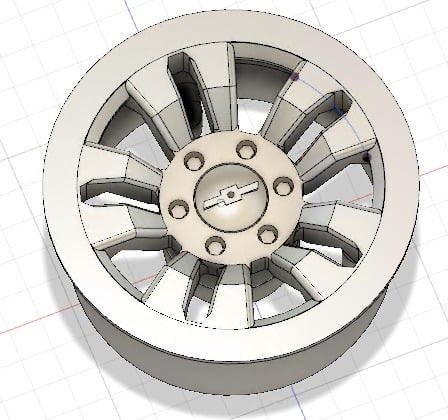 1.9 Silverado beadlock crawler wheel for RC