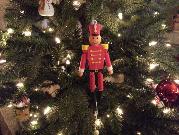 Pre-assembled mechanical pull chain toy soldier