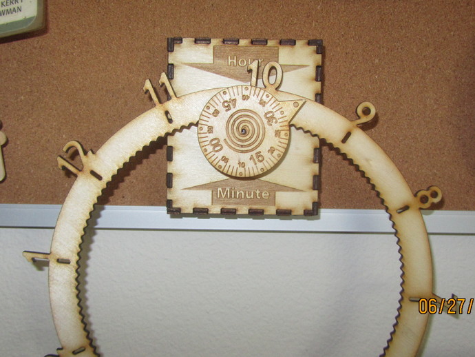 Laser Cut Gear O Clock with additional features.