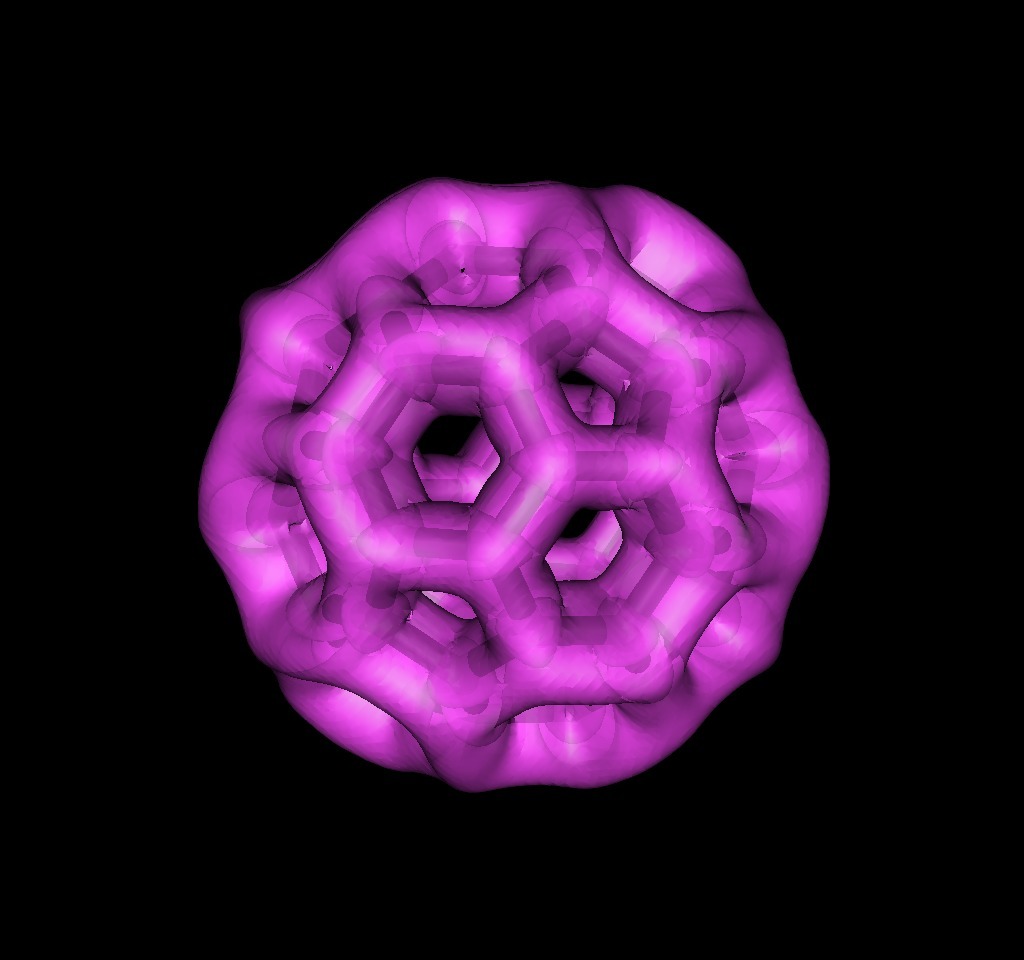 The electronic cloud of a C60 fullerene molecule