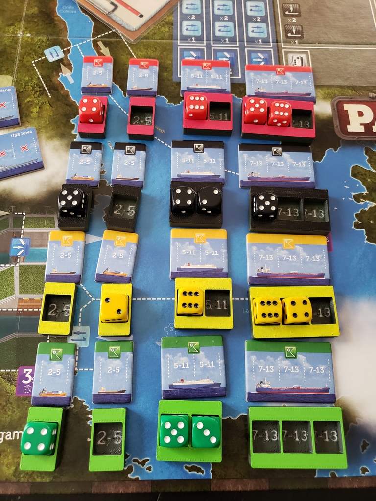 Panamax board game boats dice holders