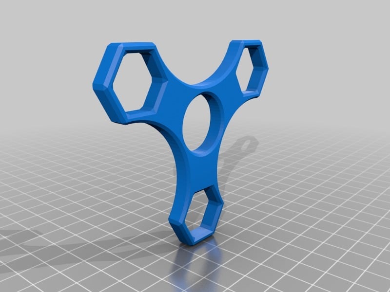 M12 nut - 3 Sided Hex Fidget Spinner - Long arms