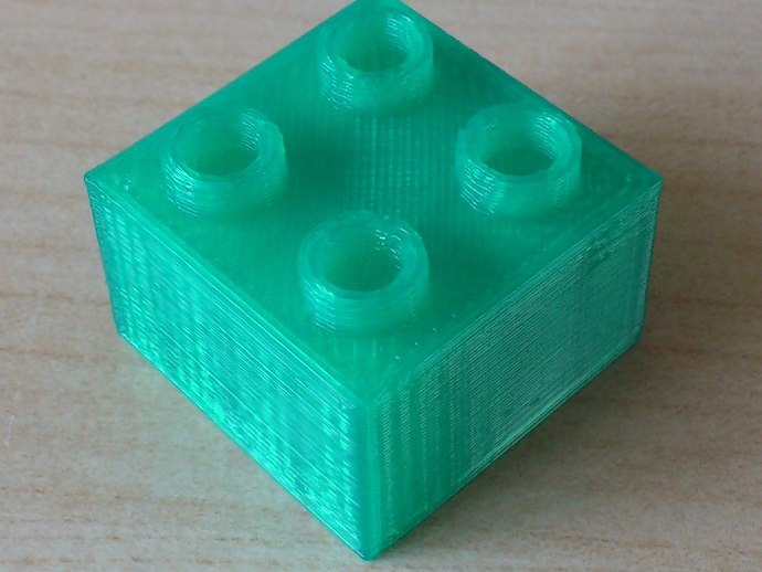 Duplo compatible brick with internal support structures for easy printing