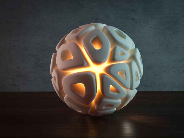 Generative Design. Voronoi Sphere Lamp Lq Version.
