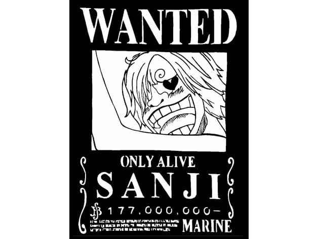 Wanted Poster Sanji By Longquang Thingiverse