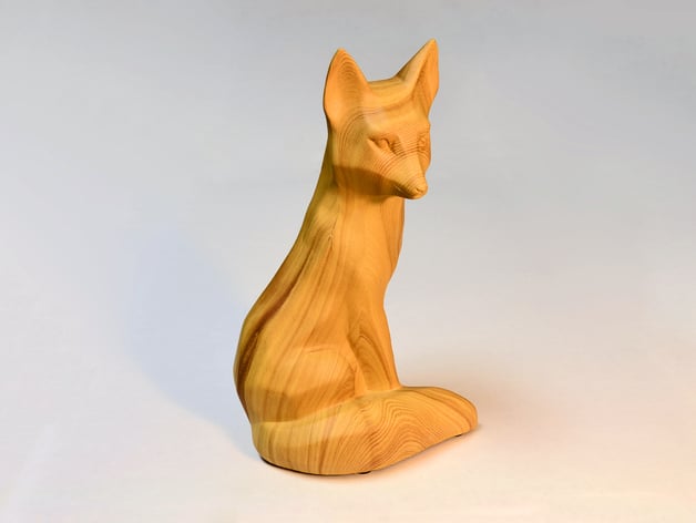3D Scan Of Sitting Fox Decor