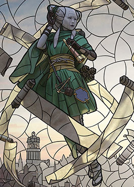 Tamiyo, Collector of Tales - stained glass - litho