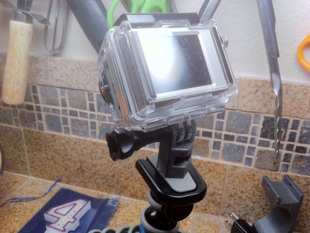 tripod adapter for GoPro with drop-in captive nut