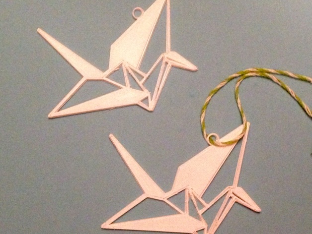 Origami inspired crane ornament