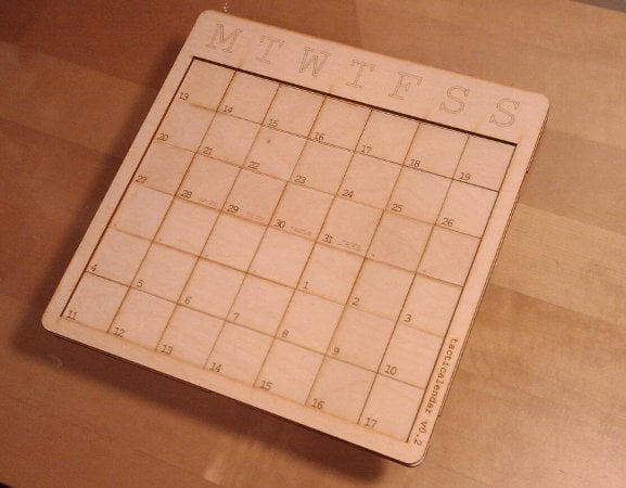 Tacticalendar erasable planner; 4 week perpetual horizon