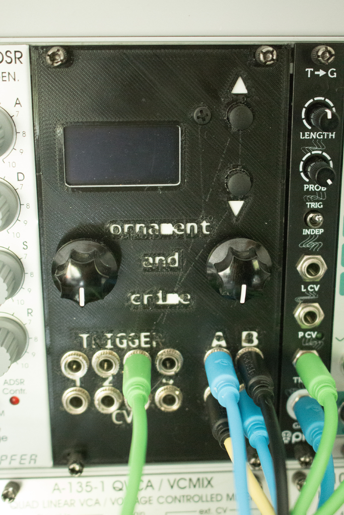 Panel for Ornament and Crime Eurorack Module