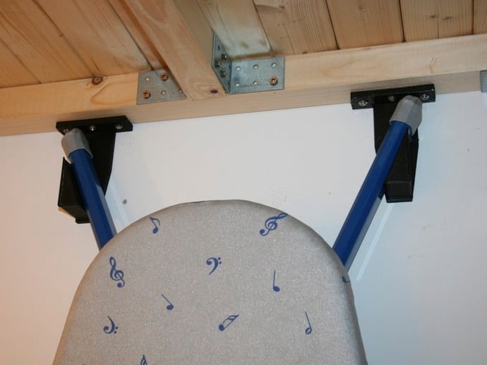 ironing board wall holder, ceiling mounted