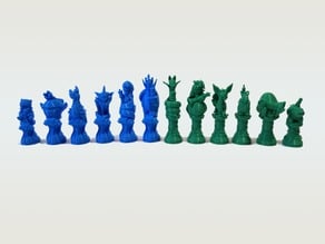 Water type Pokemon chess pack 3D model