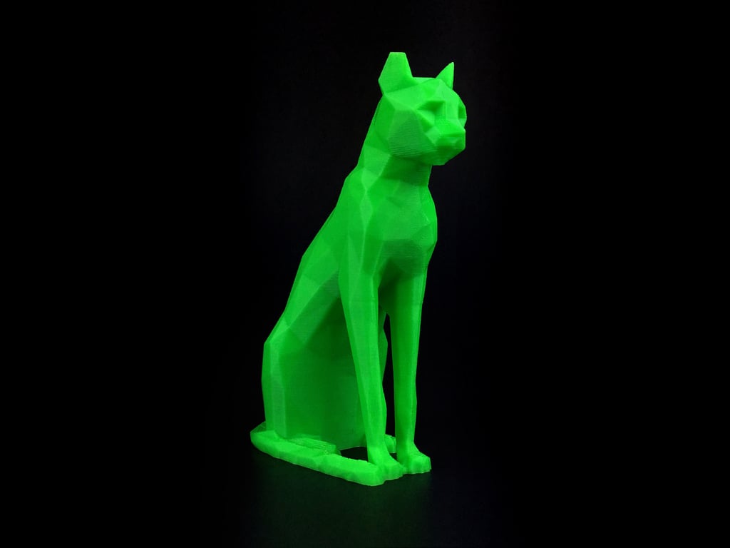 Low Poly Egyptian Cat Sculpture