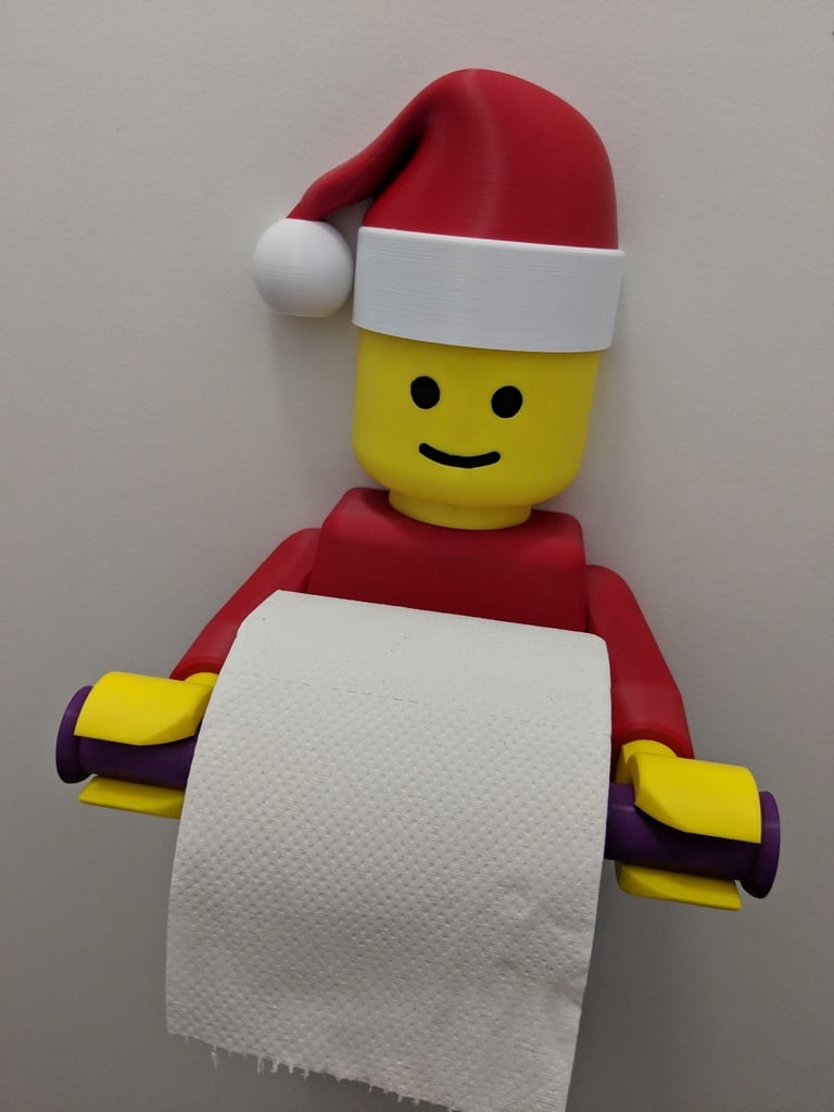 Santa Hat for Lego Man Toilet Paper Holder - vvk187