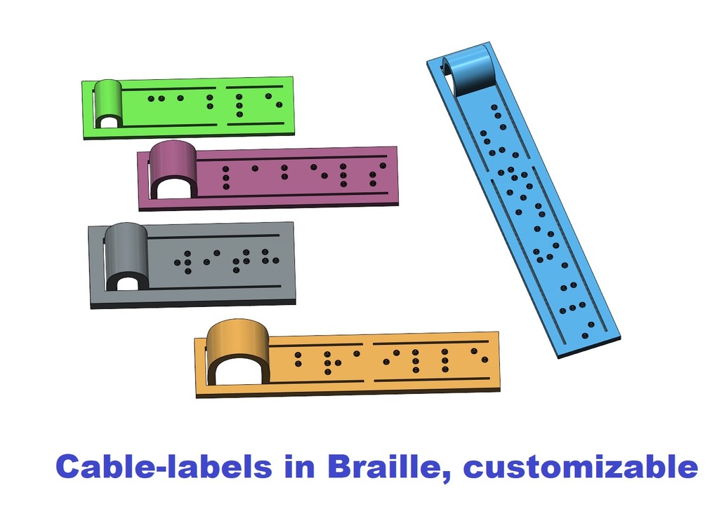 Cable-label in Braille, customizable