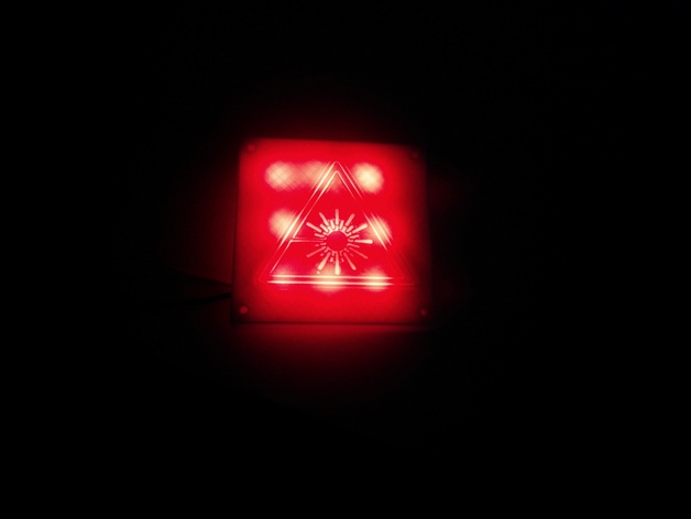 Laser radiation sign with LED
