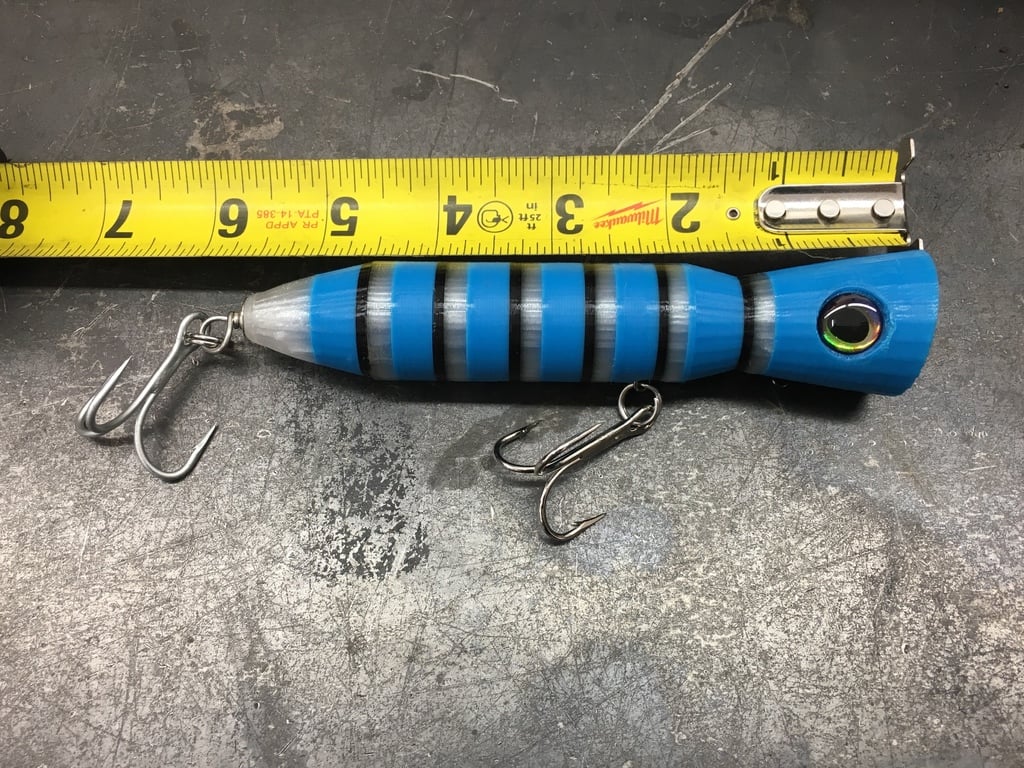 5.5" Rocket Popper w/ Rattle / Weight Provision Striper fishing lure