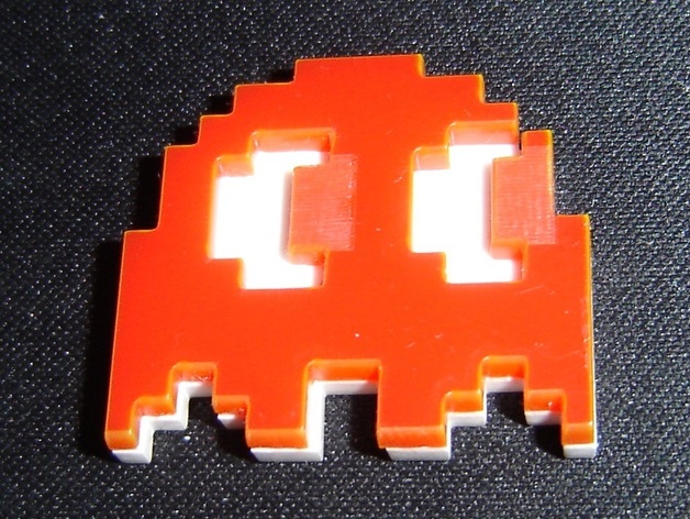 Blinky (pac-man ghost) magnet - Laserable