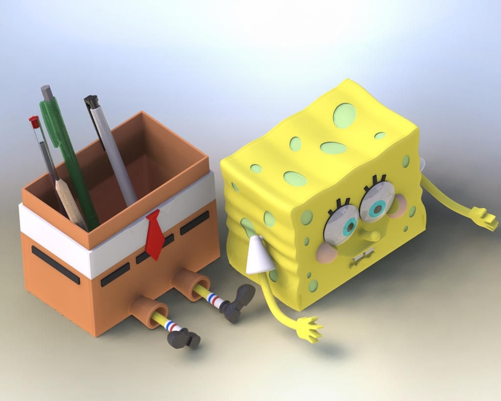 Cute SpongeBob SquarePants pen container