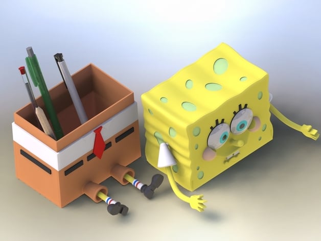 Cute SpongeBob SquarePants pen container