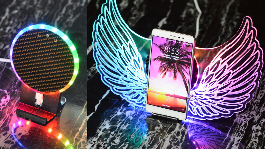 phone wireless charger  stand，sound sensing lamp