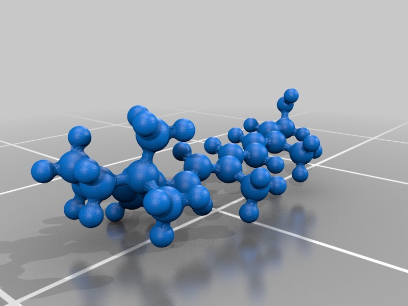 Molecular Model - Retinol (Vitamin A) - atomic scale model