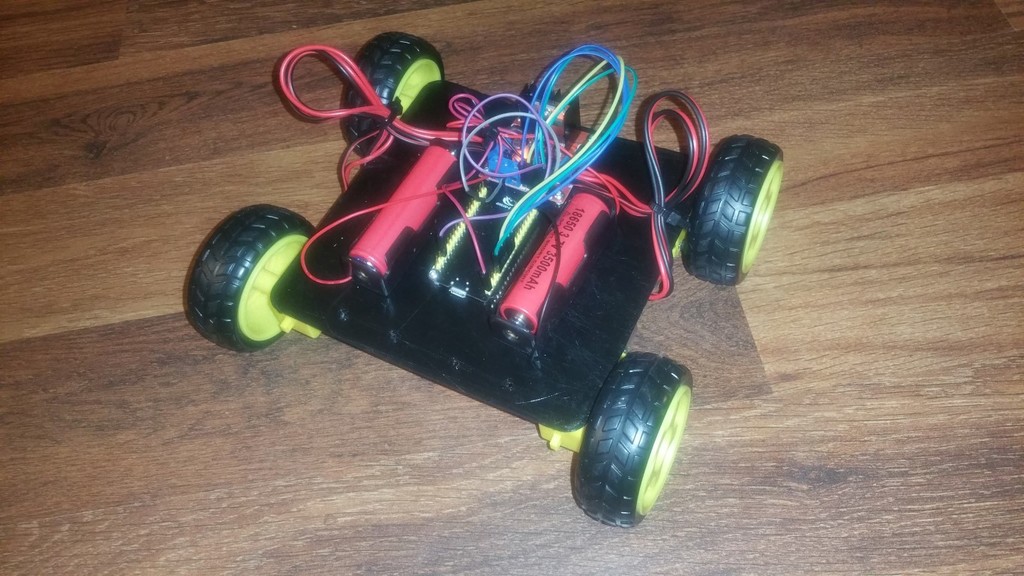 BugBot robot rc frame for cheap yellow geared dc motors and wheels