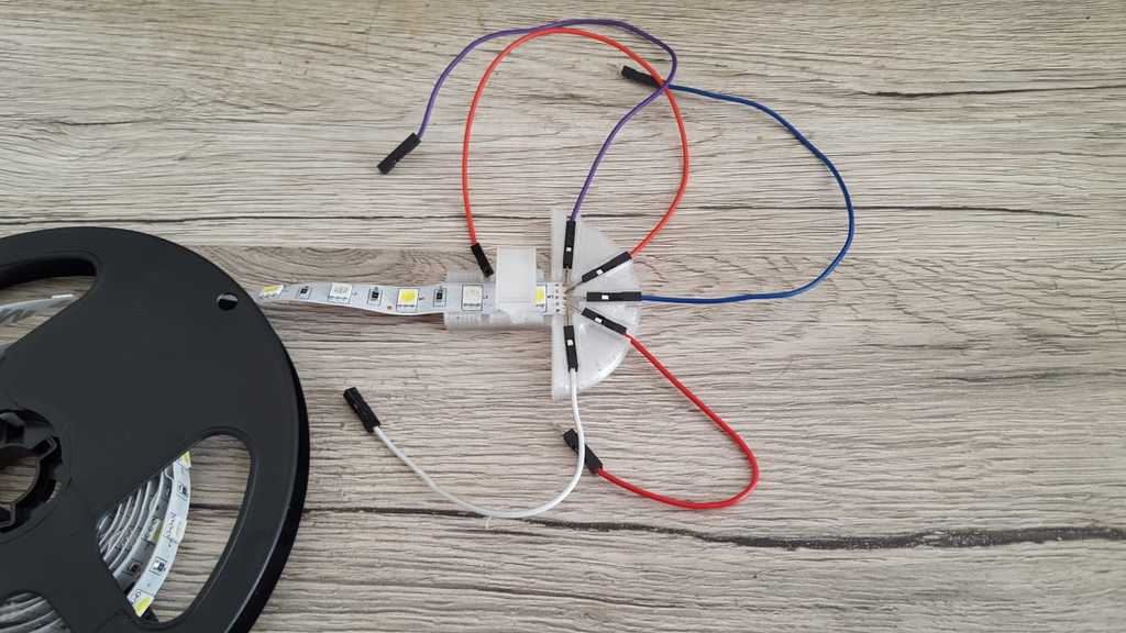 Led strip wire holder for soldering