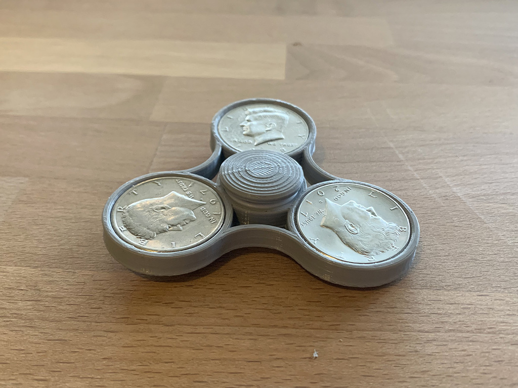 Coin Fidget Spinner with Half Dollars