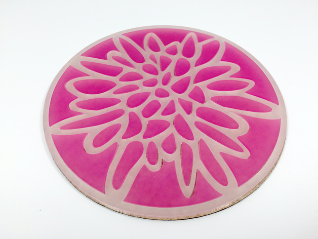 Laser Cut Acrylic Flower Coaster