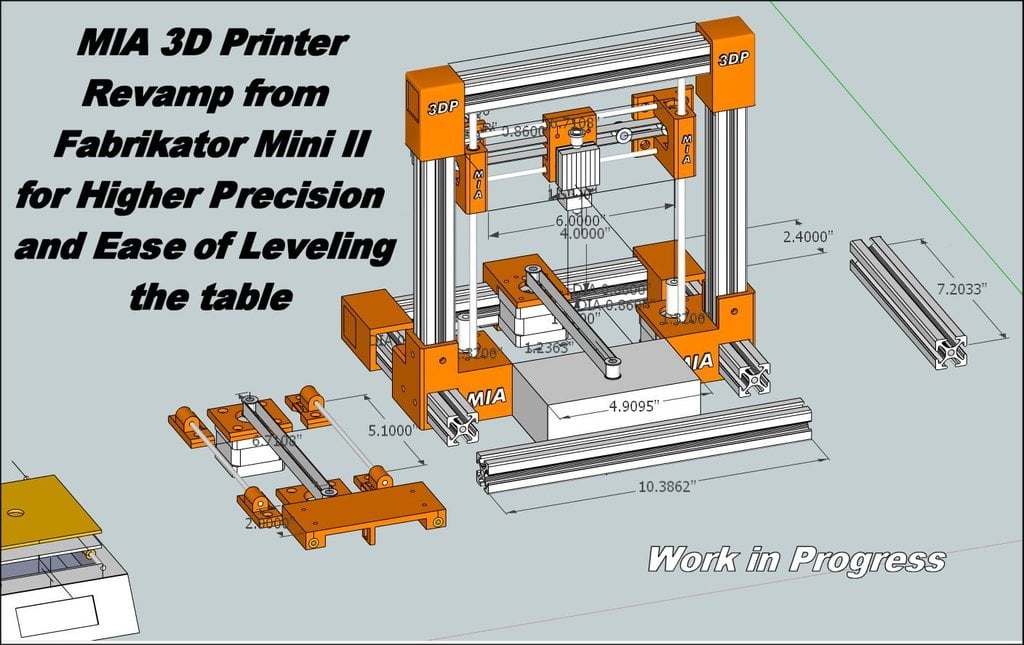 MIA 3D Printer Micro - Fabrikator Mini II Revamp for Higher Precision and Ease Of Calibration