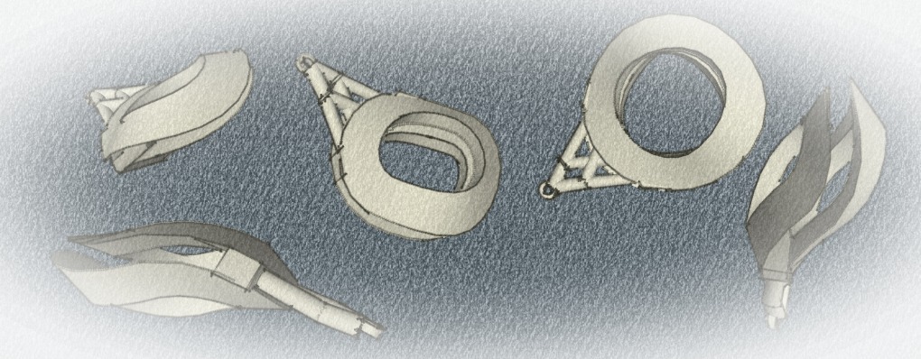 Daily earring #38: Warped dual ring