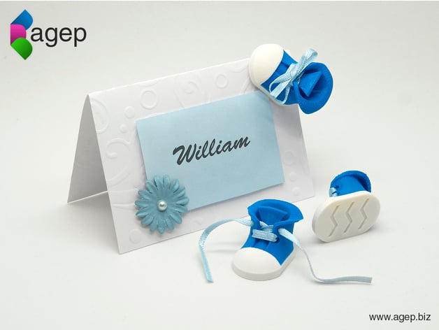 Place Card Decoration Baby Shoe