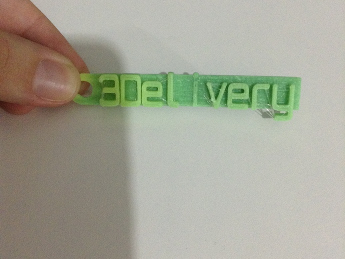 3Delivery Keychain Printeded with ABS in the Replicator 2