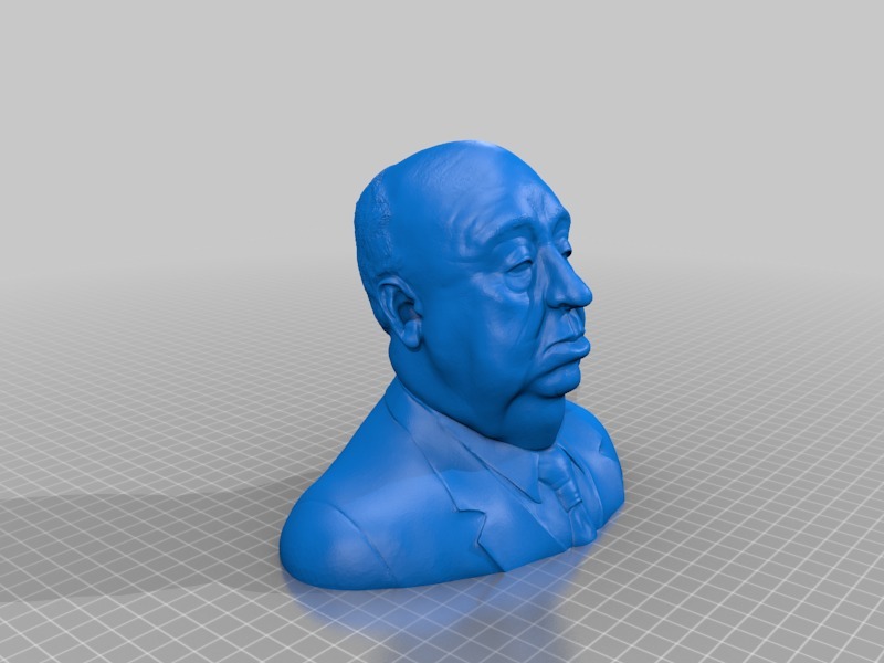 Lower polygon count of - Alfred Hitchcock bust