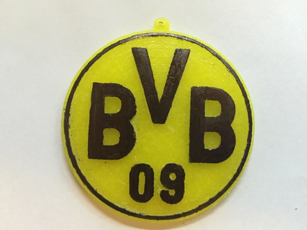 BVB BORUSIA Logo Keychain flatened and profiled