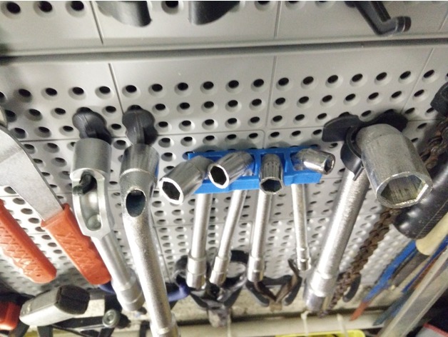 Tubular Angled Socket Wrench holder for pegboard