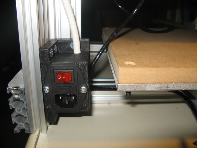 Holder for C_beam CNC for IEC320 power adapter