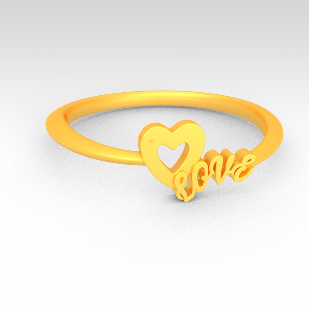 KTFRD01 Heart LOVE Fancy Ring design d Printed Jewelry