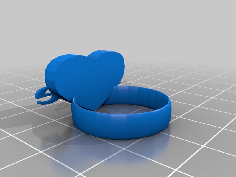 Ring with heart and love text