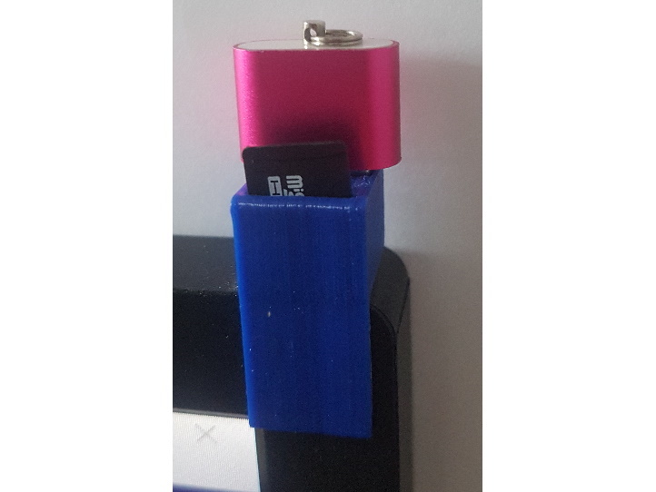 USB adapter and micro SD card holder